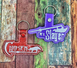 ITH Digital Embroidery Pattern for Buffy I'm A Slayer Snap Tab / Key Chain, 4x4 hoop