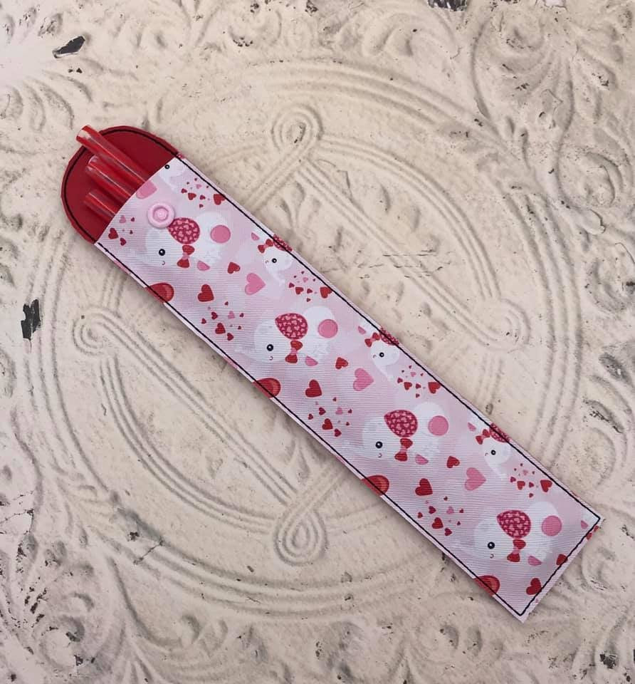 ITH Digital Embroidery Pattern for Reusable Straw Snap Case Vinyl Vers ...