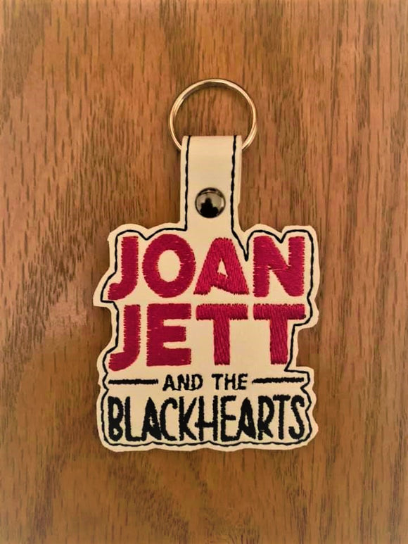 ITH Digital Embroidery Pattern for Joan Jett Snap Tab / Key Chain, 4X4 Hoop