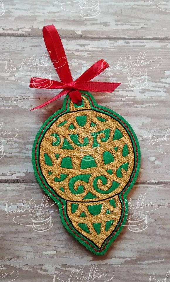 ITH Digital Embroidery Pattern for Filigree Ornament I, 4X4 Hoop