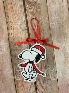 ITH Digital Embroidery Pattern for Christmas Snoops Ornament, 4X4 Hoop