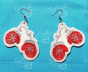 ITH Digital Embroidery Pattern for Mittens Earrings / Zipper pulls, 4X4 Hoop