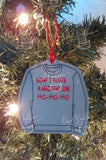 ITH Digital Embroidery Pattern for Die Hard Sweatshirt Ornament, 4X4 Hoop