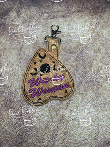 ITH Digital Embroidery Pattern for Ouija Witchy Woman Snap Tab / Key Chain, 4X4 Hoop