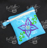 ITH Digtal Embroidery Patern for Lily Simple Zipper Pouch, 4X4 Hoop