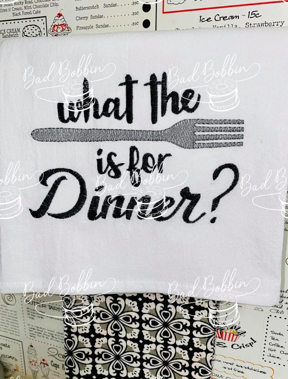 ITH Digital Embroidery Pattern for What the Fork For Dinner 5X7 Design, 5X7 Hoop
