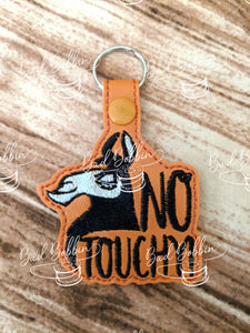 ITH Digital Embroidery Pattern for NO Touchy Llama Snap Tab / Key Chain, 4X4 Hoop