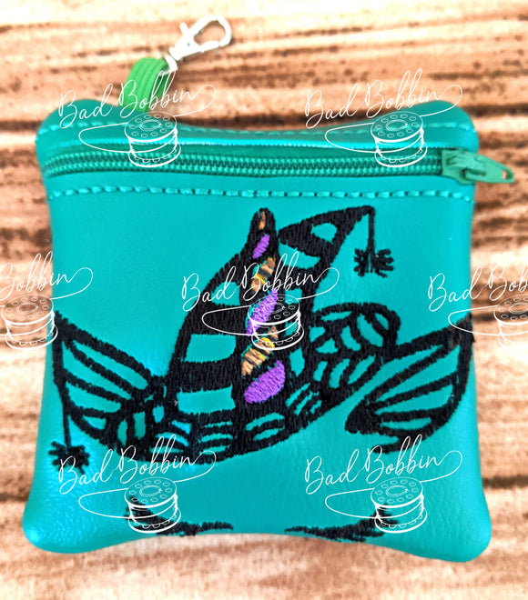 ITH Digital Embroidery Pattern for Halloween Unicorn Witch II 4X4 Zipper Pouch, 4X4 Hoop