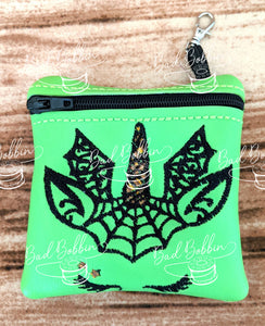 ITH Digital Embroidery Pattern for Halloween Unicorn Web 4X4 Zipper Pouch, 4X4 Hoop