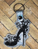 ITH Digital Embroidery Pattern for Filigree Butterfly Shoe Snap Tab / Key Chain, 4X4 Hoop