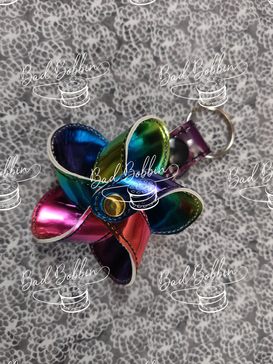 ITH Digital Embroidery Pattern for 3D Pinwheel 5 Point Snap Tab / Key ...