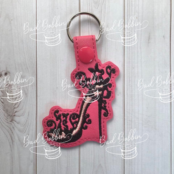 ITH Digital Embroidery Pattern for Filigree Butterfly Shoe Snap Tab / Key Chain, 4X4 Hoop