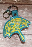 ITH Digital Embroidery Pattern for Filigree Umbrella Snap Tab / Key Chain, 4X4 Hoop