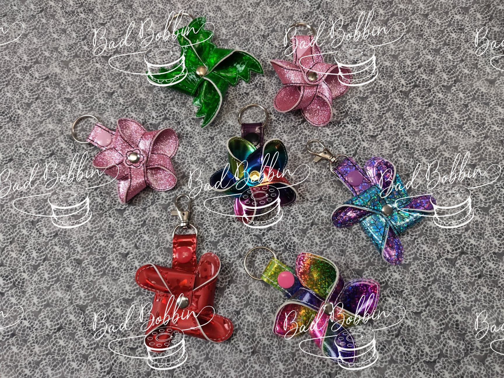 ITH Digital Embroidery Pattern for 3D Pinwheel Snap Tab Set of 4, 4X4 ...