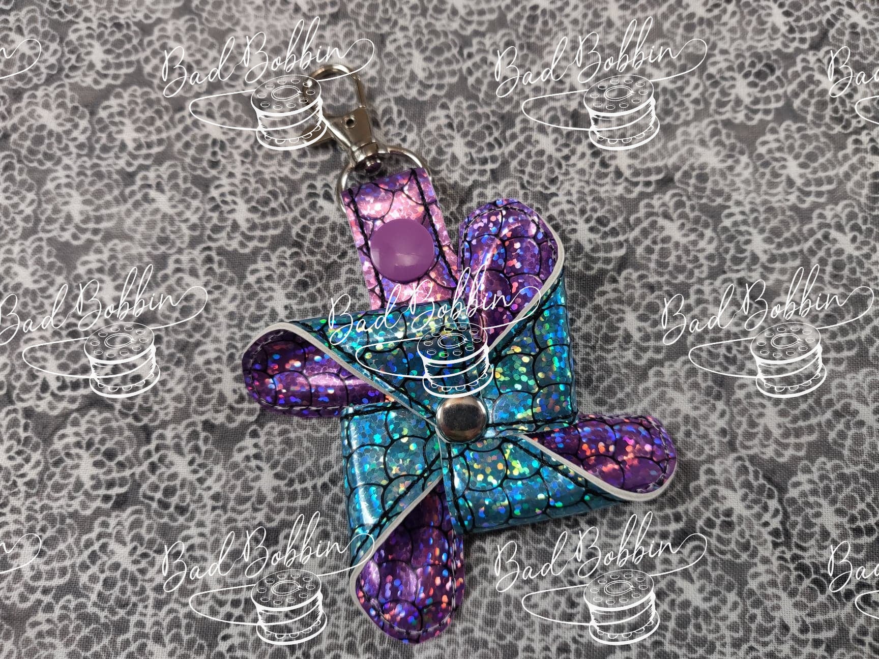 ITH Digital Embroidery Pattern for 3D Pinwheel Snap Tab Set of 4, 4X4 ...